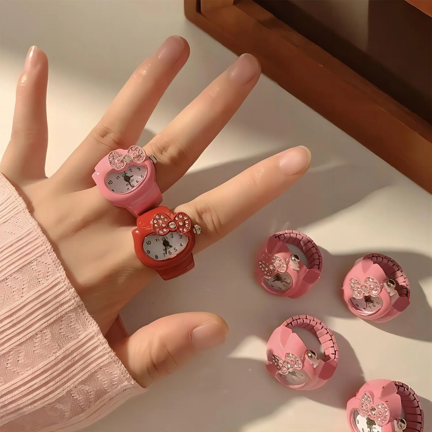 Kawaii Kitty Watch Ring