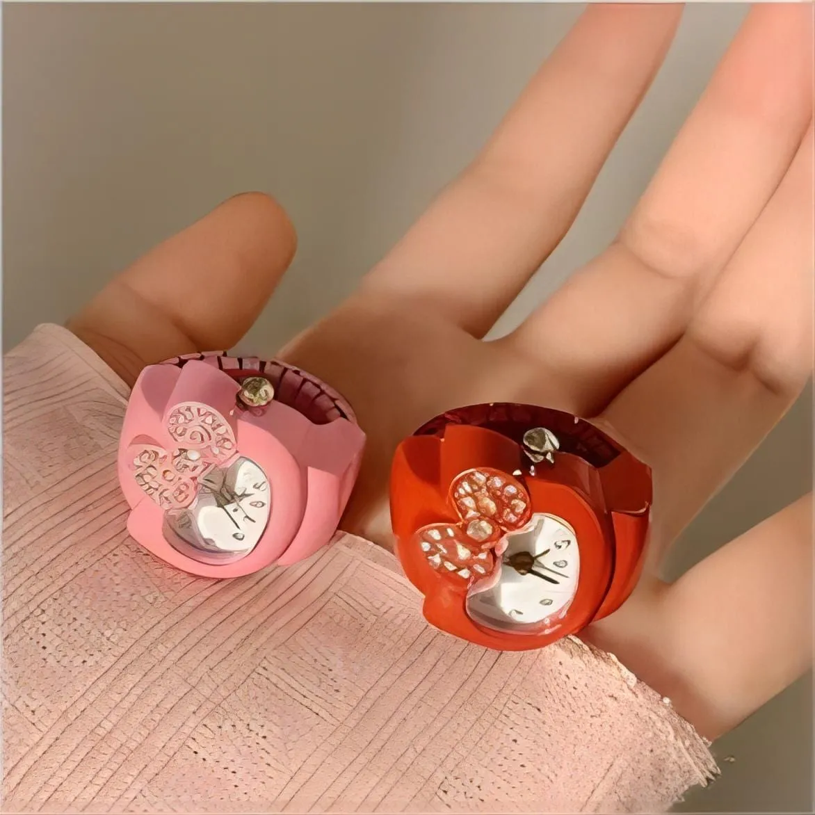 Kawaii Kitty Watch Ring