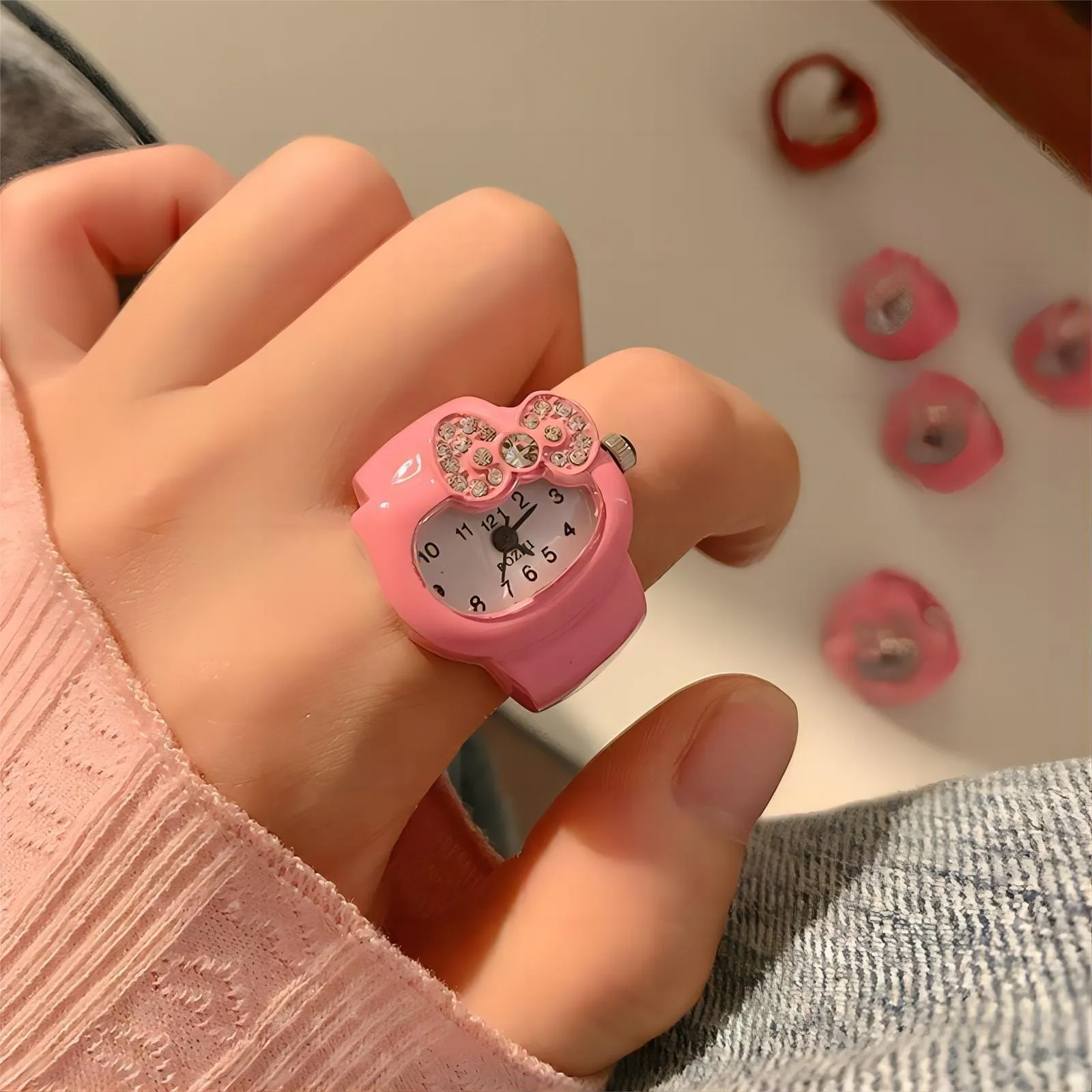 Kawaii Kitty Watch Ring