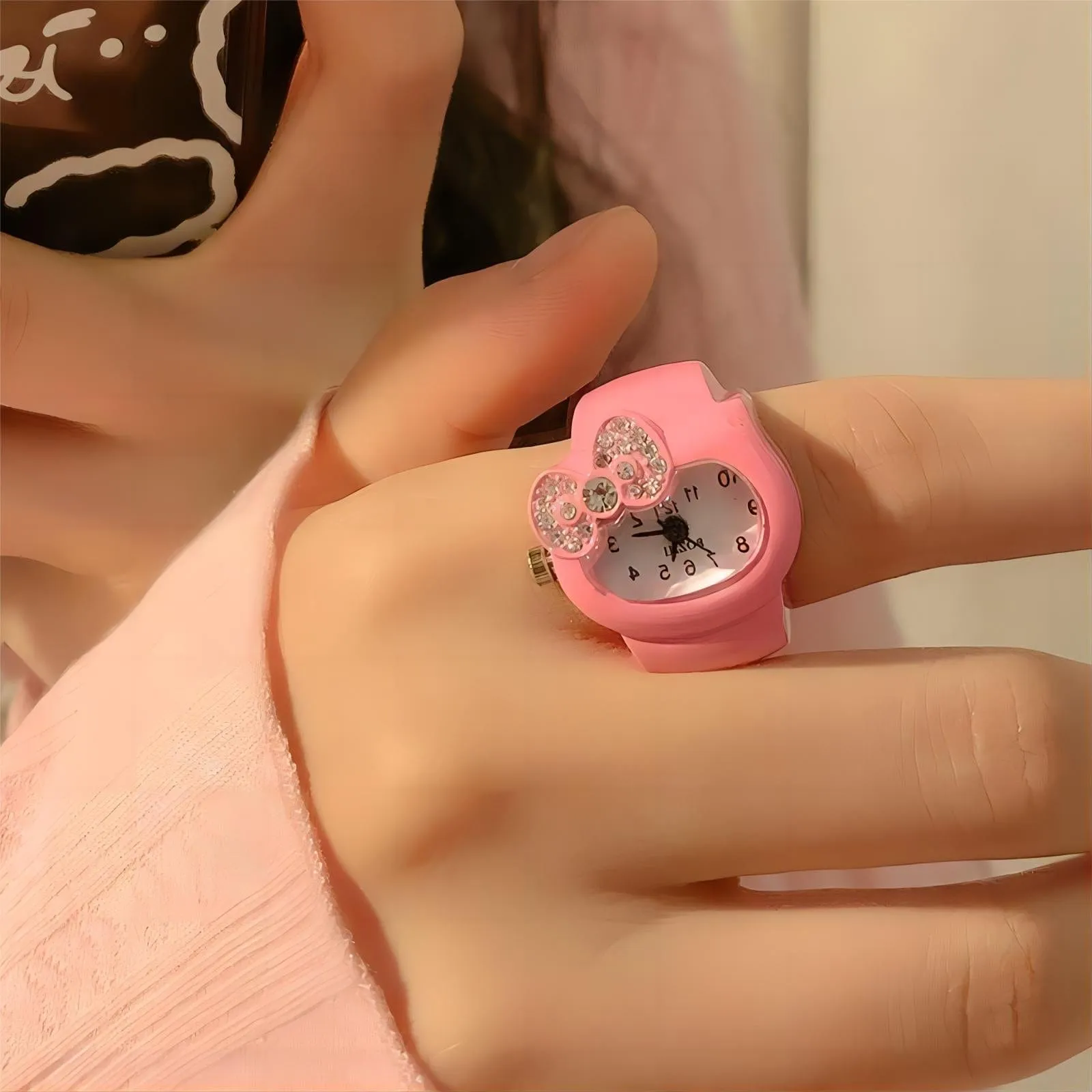 Kawaii Kitty Watch Ring