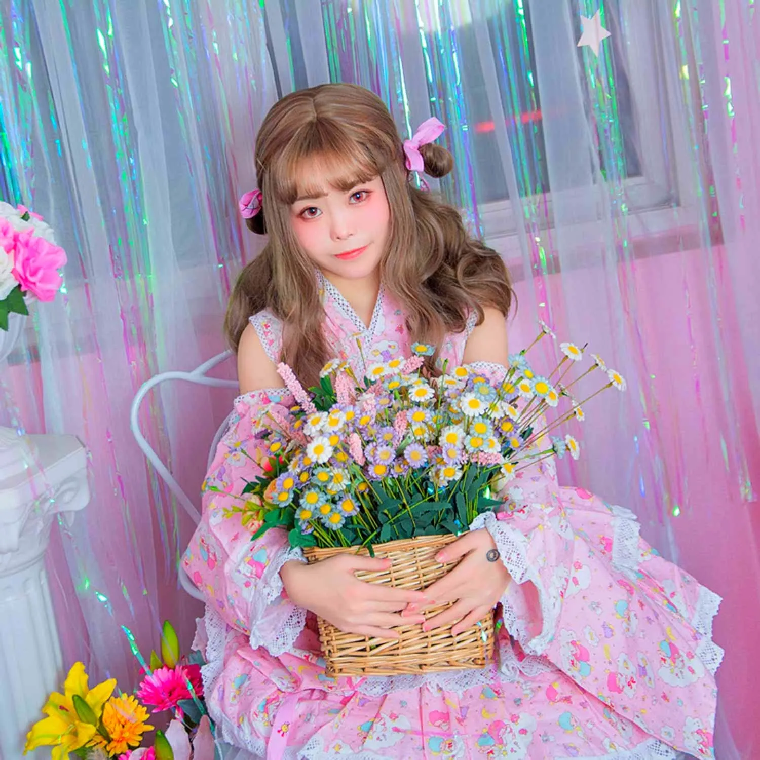 Kawaii Lolita Dress - Pink 8 Piece Kimono