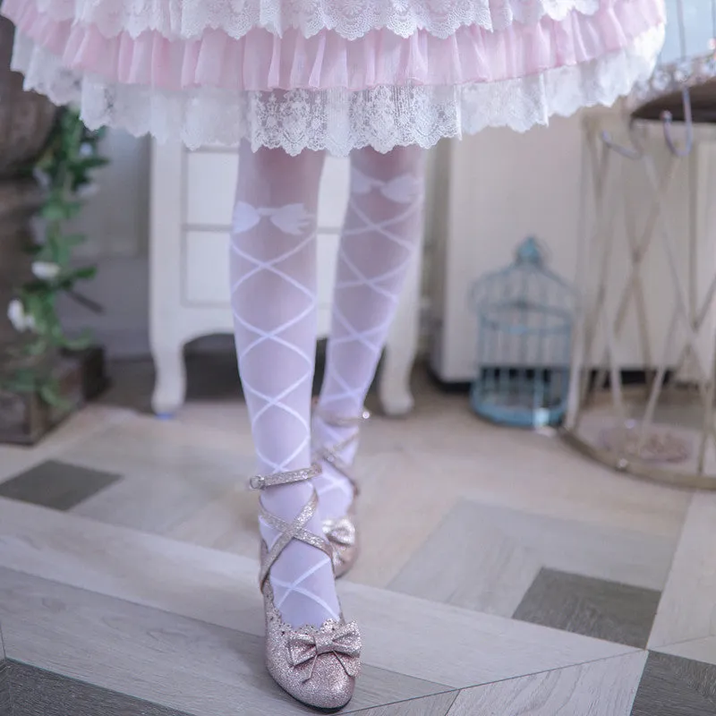 Kawaii Lolita Lace Up Tights