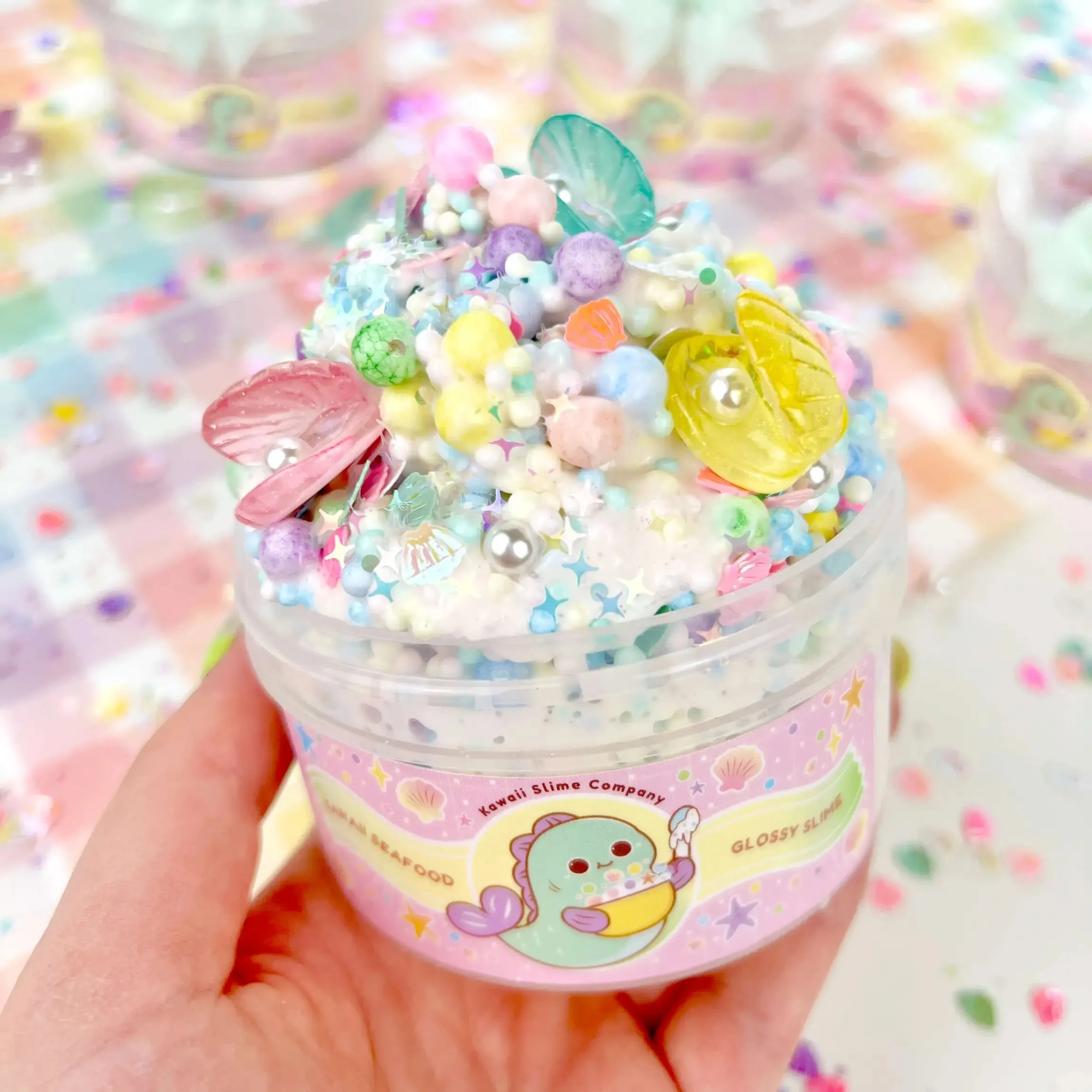 Kawaii Seafood Glossy Semi-Floam Slime