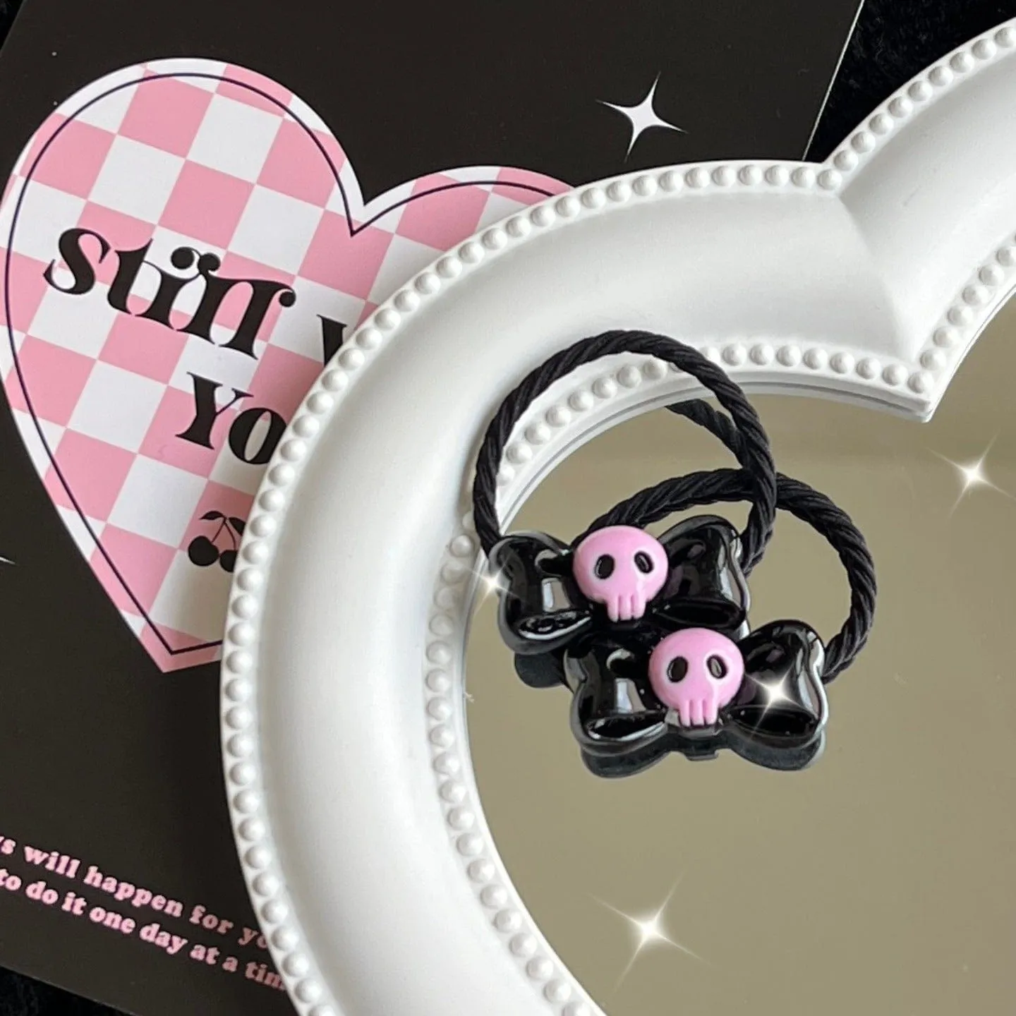 Kawaii Skull Bone Hair Clip Hair Rope Set