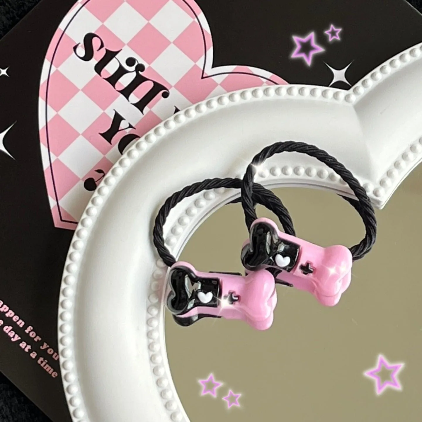 Kawaii Skull Bone Hair Clip Hair Rope Set