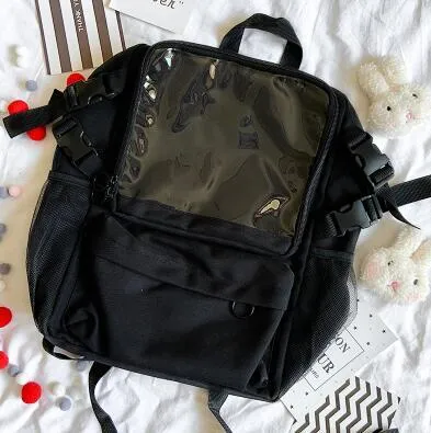 Kawaii Transparent Pocket Backpack with Plushie Display
