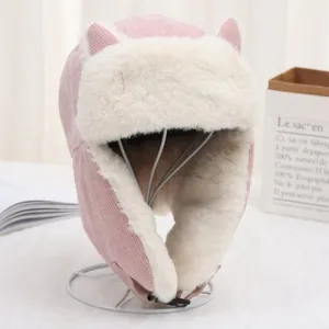 Kawaii Warm Fluffy Cat Ear Winter Hat