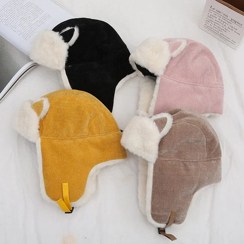 Kawaii Warm Fluffy Cat Ear Winter Hat