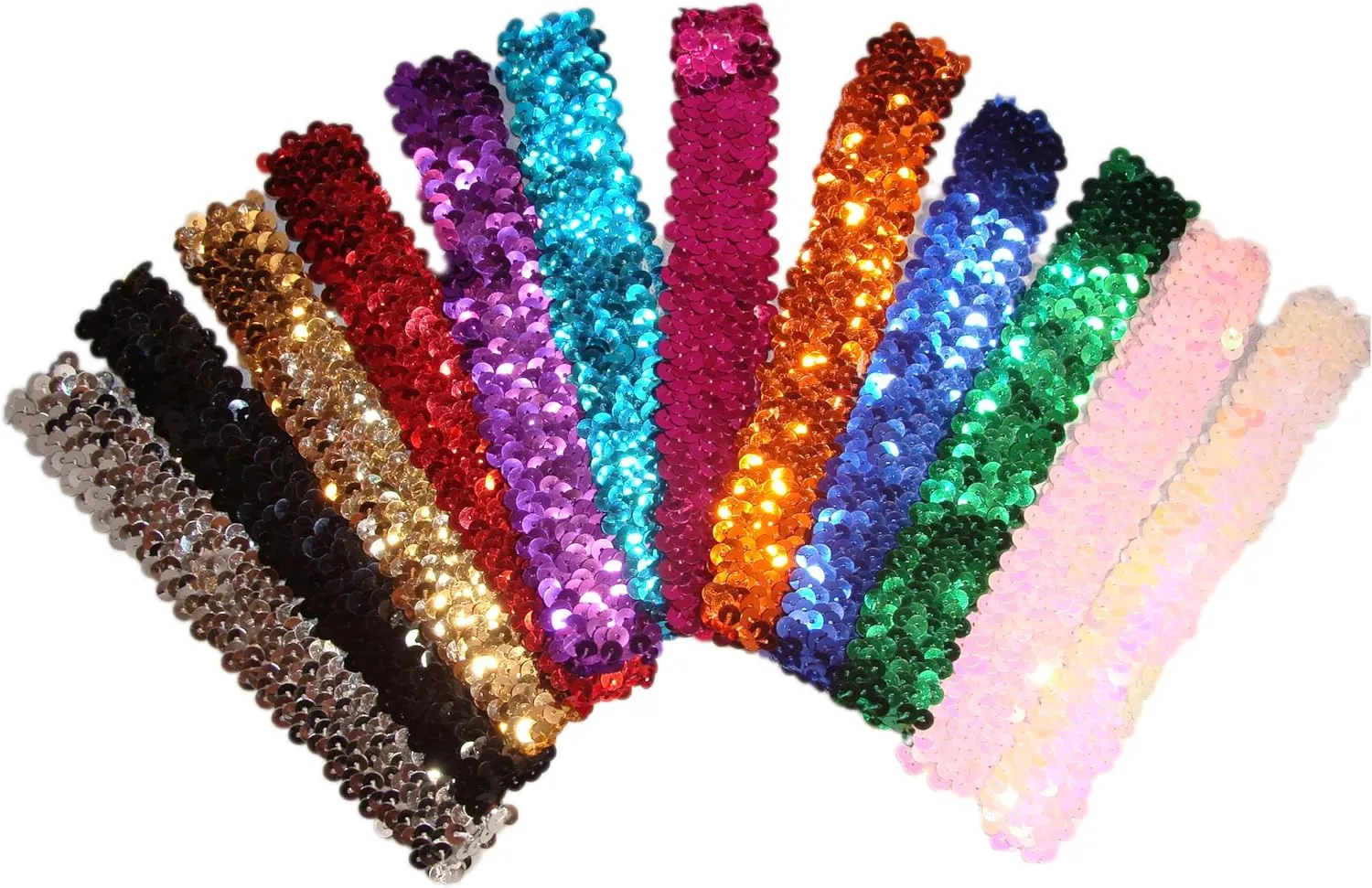 Kenz Laurenz Sequin Headbands Elastic Stretchy Headband for Girls Kids Women Flapper Roaring 20s Great Gatsby 1920s Hair Band Cute Princess Head Bands
