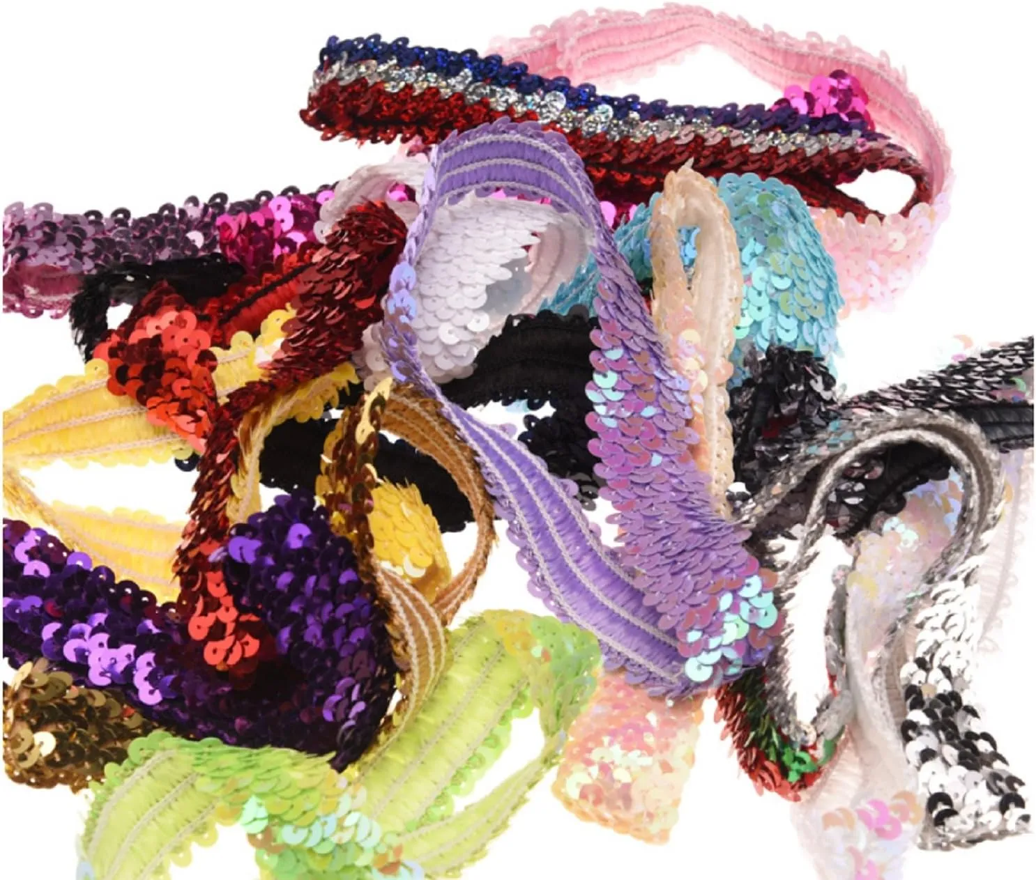 Kenz Laurenz Sequin Headbands Elastic Stretchy Headband for Girls Kids Women Flapper Roaring 20s Great Gatsby 1920s Hair Band Cute Princess Head Bands