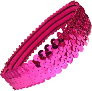 Kenz Laurenz Sequin Headbands Elastic Stretchy Headband for Girls Kids Women Flapper Roaring 20s Great Gatsby 1920s Hair Band Cute Princess Head Bands
