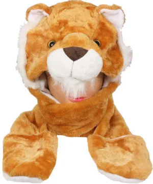 kid's lion animal winter hat with mittens Case of 12