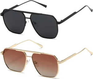 kimorn Polarized Sunglasses Womens Men Retro Oversized Square Vintage Shades Classic Large Metal Sun Glasses K1221