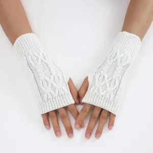 Knitted Half Gloves Female Cute Winter Open Finger Half Finger Student Male And Female Couple Wool