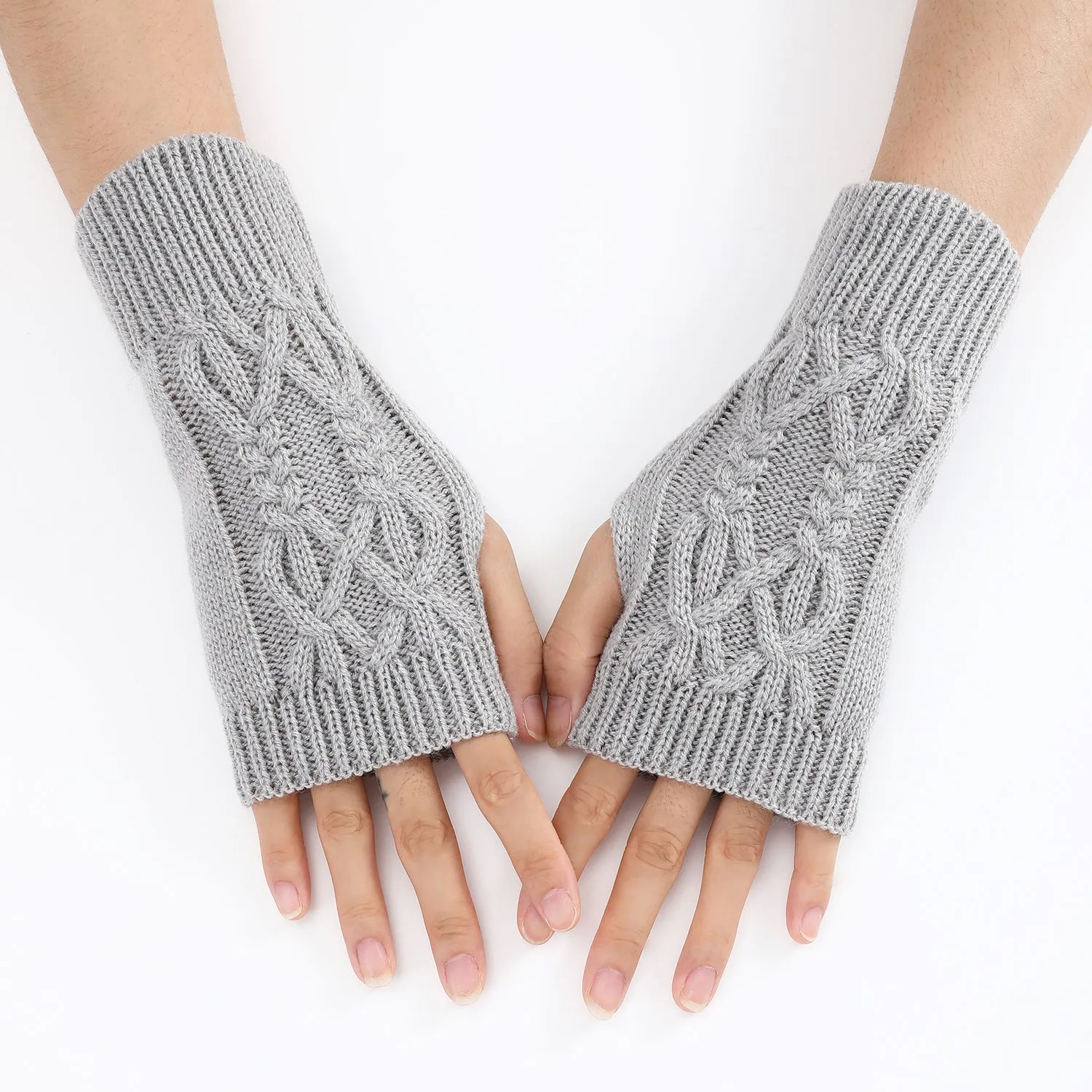 Knitted Half Gloves Female Cute Winter Open Finger Half Finger Student Male And Female Couple Wool