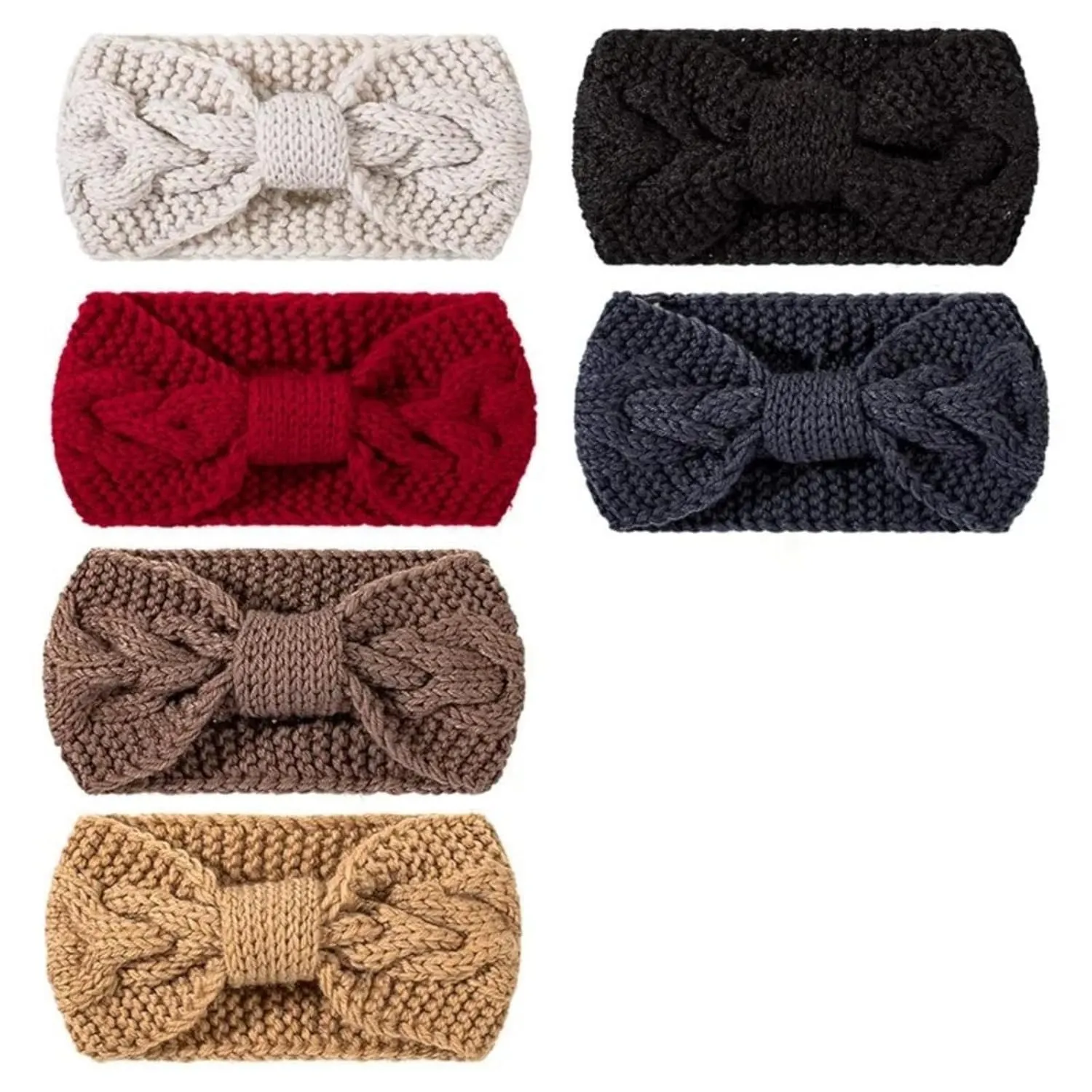 Knitted Headbands For Women And Girls - Winter Ear Warmers Twisted Elastic Turban Knit Headscarf & Headwear