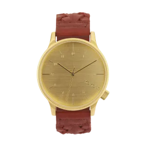 Komono Winston Woven Burgundy Watch