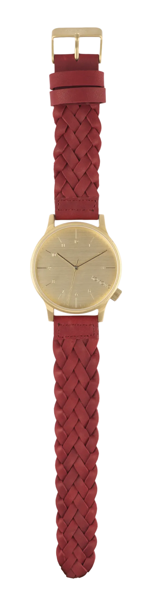 Komono Winston Woven Burgundy Watch
