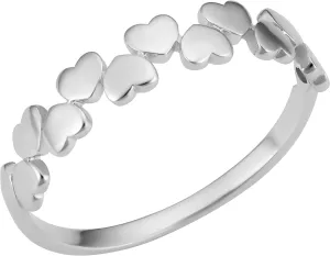 Kooljewelry 14k White Gold Heart Minimalist Ring