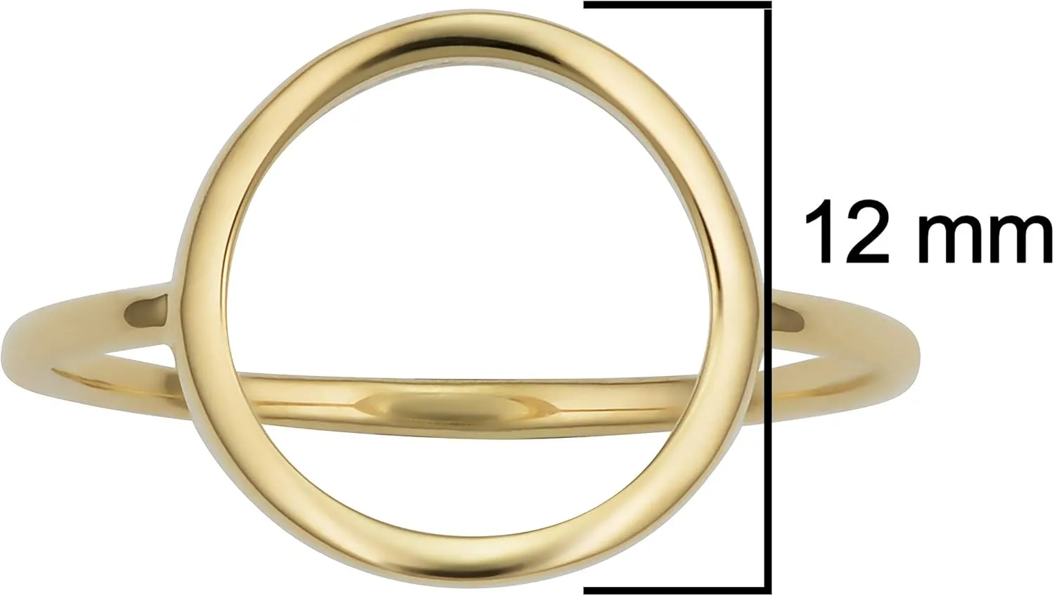 KoolJewelry 14k Yellow Gold 12 mm Open Circle Karma Ring