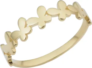 Kooljewelry 14k Yellow Gold Swarm of Butterfly Minimalist Ring