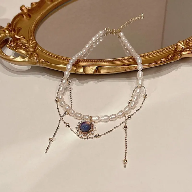 Korean Baroque Elegant Freshwater Pearl Necklace For Women