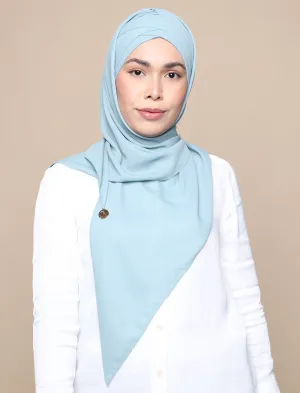 Korean Chiffon Tri Lux Turban - Eggshell Blue