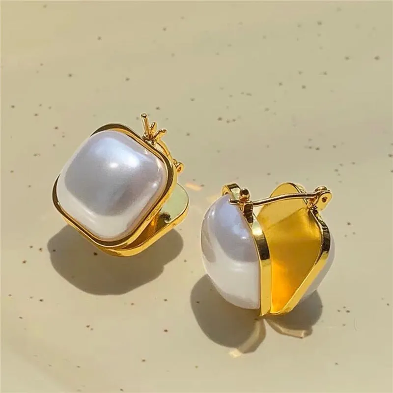 Korean Circle Pearl Earrings For Women 2