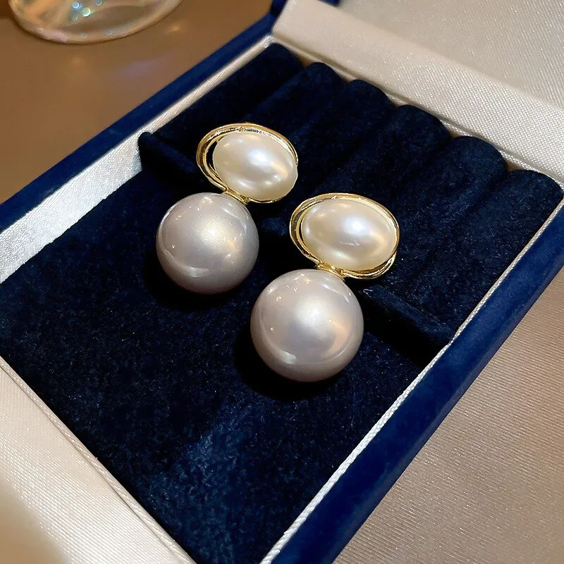 Korean Cute Pearl Beads Drop Earrings For Women
