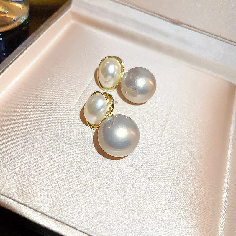 Korean Cute Pearl Beads Drop Earrings For Women