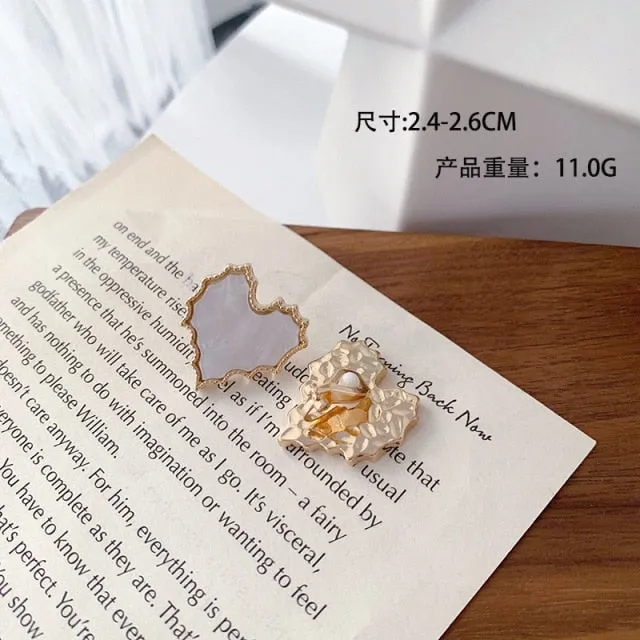Korean Design Elegant Simulated Pearl Big Round Clip on Earrings