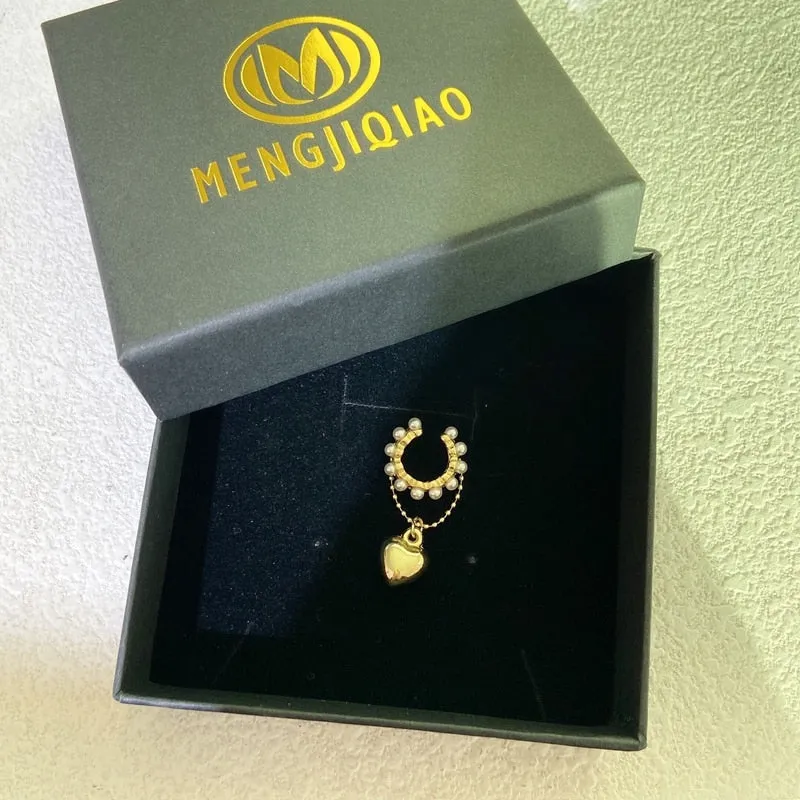 Korean Elegant Delicate Zircon Pearl Clip Earrings For Women