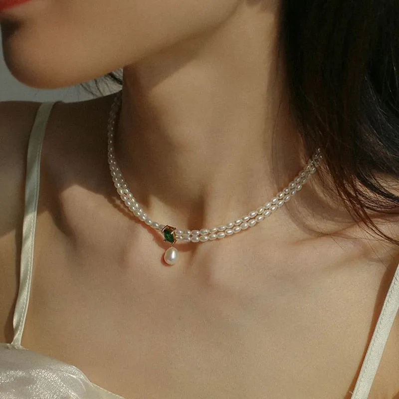 Korean Elegant Double Layer Pearl Necklaces For Women