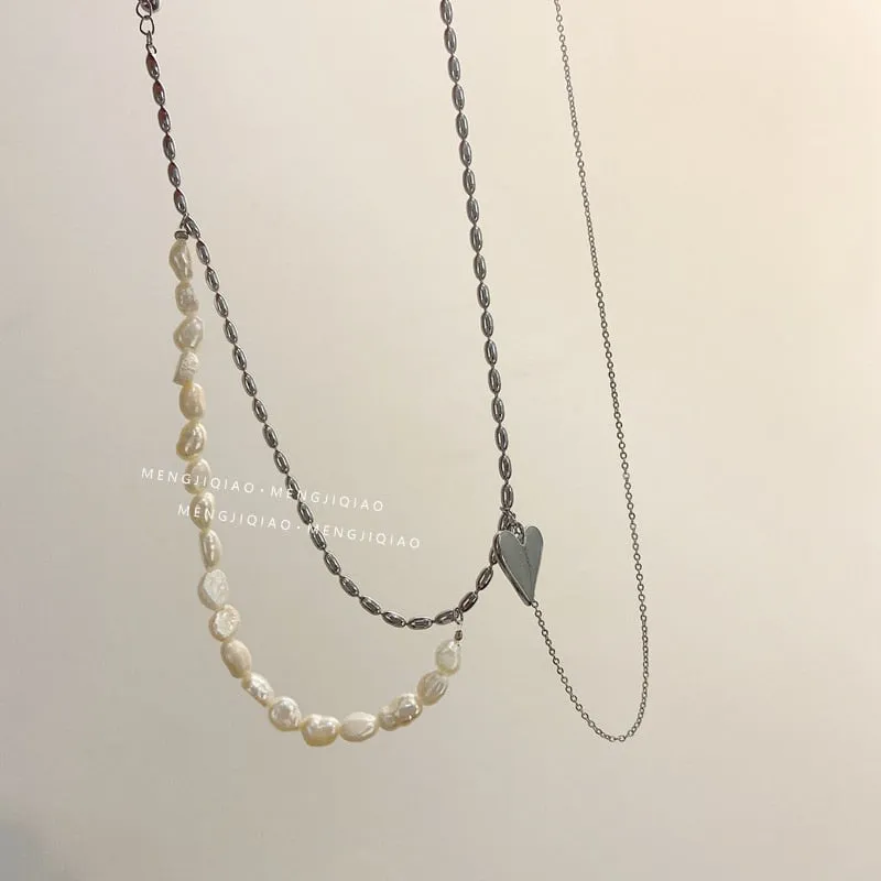 Korean Elegant Freshwater Pearl Necklace For Women