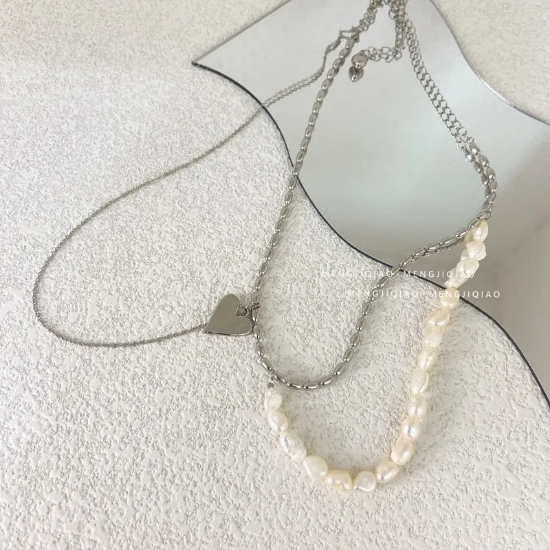 Korean Elegant Freshwater Pearl Necklace For Women