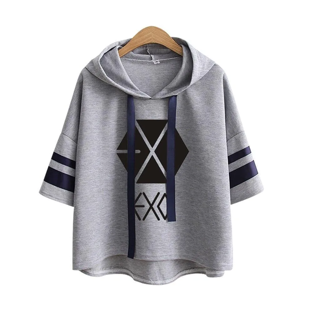 Korean Exo Short Sleeve Hoodie