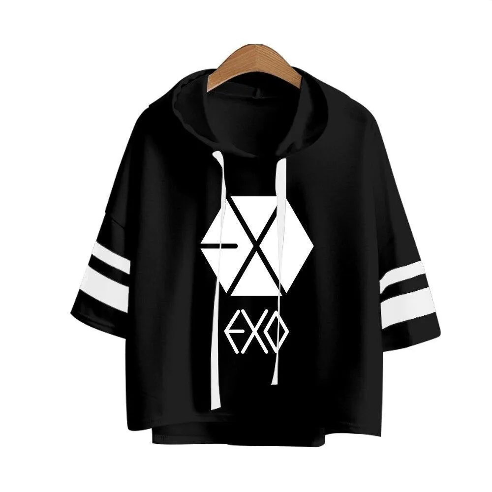 Korean Exo Short Sleeve Hoodie
