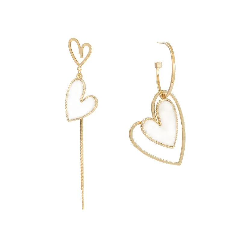 Korean Fashion Asymmetric Love Earrings