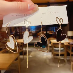 Korean Fashion Asymmetric Love Earrings