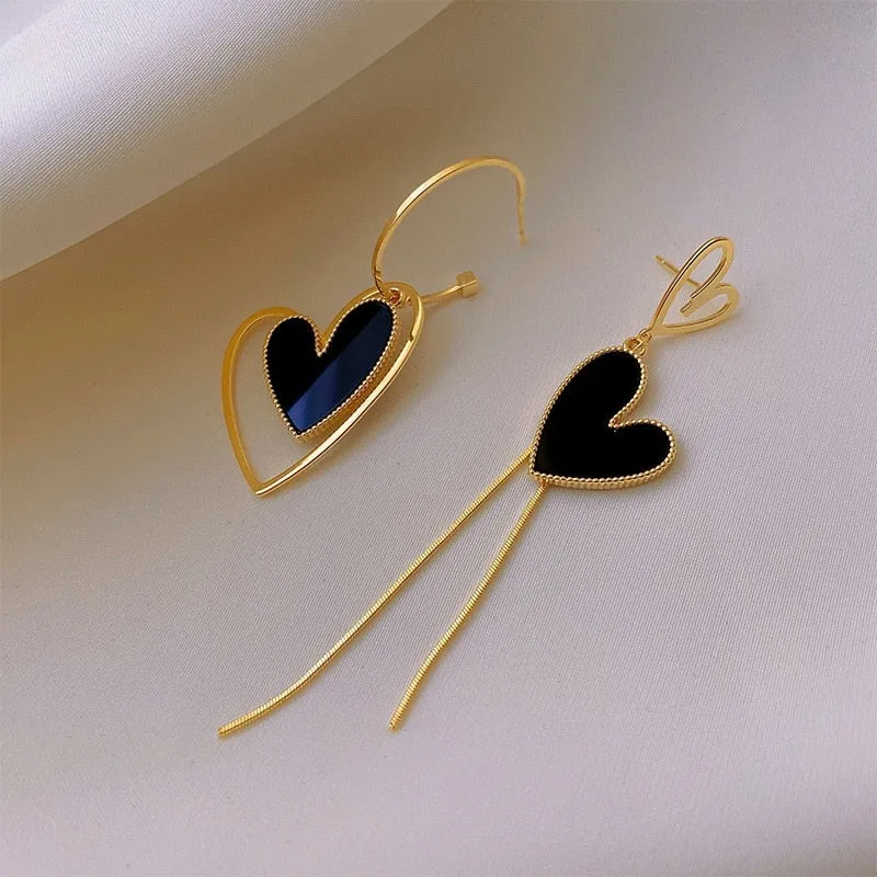 Korean Fashion Asymmetric Love Earrings