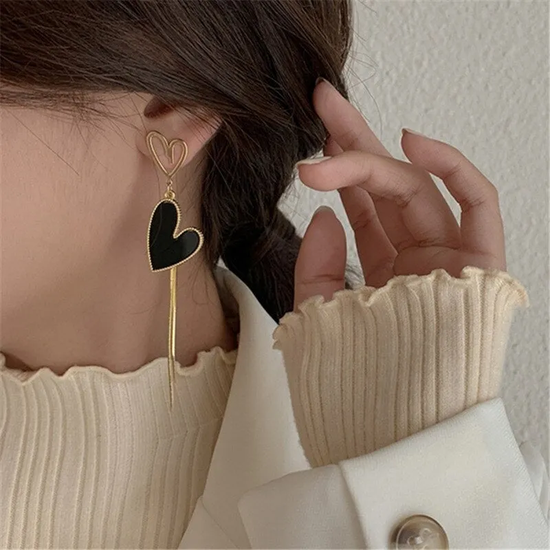 Korean Fashion Asymmetric Love Earrings