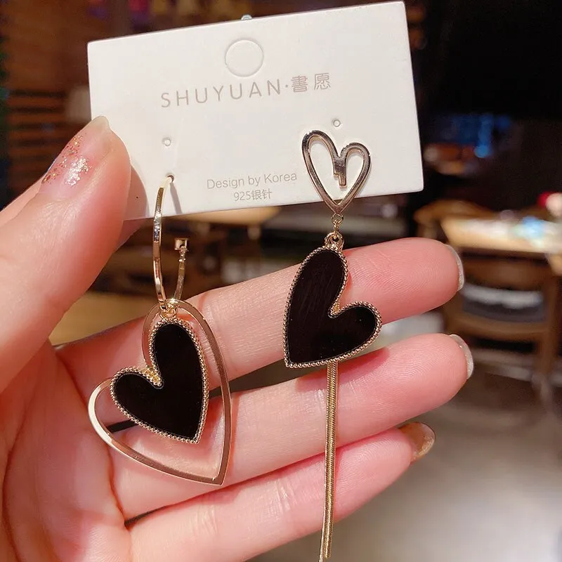 Korean Fashion Asymmetric Love Earrings