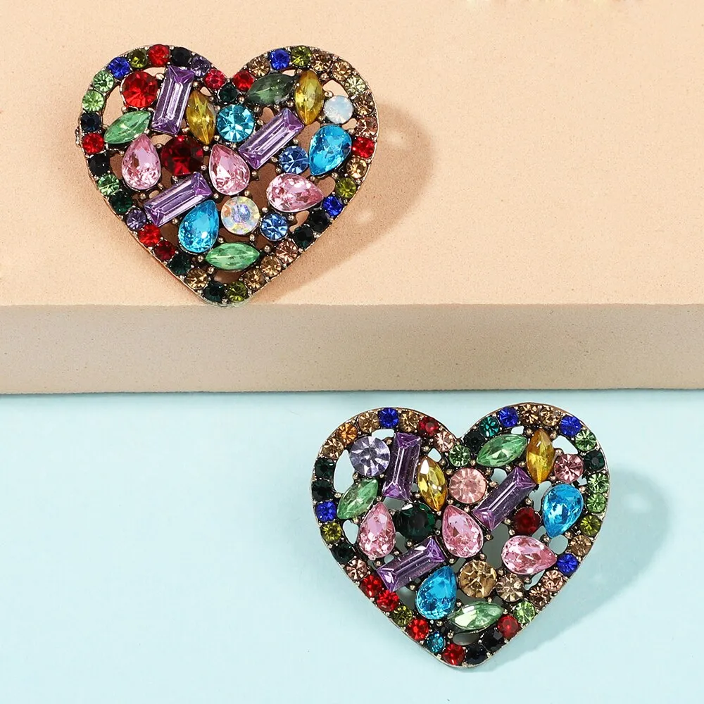 Korean Fashion Heart Metal Hollow Stud Earrings For Women