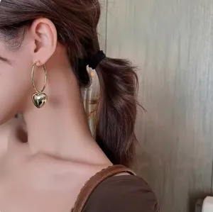 Korean Golden Heart Shape earring
