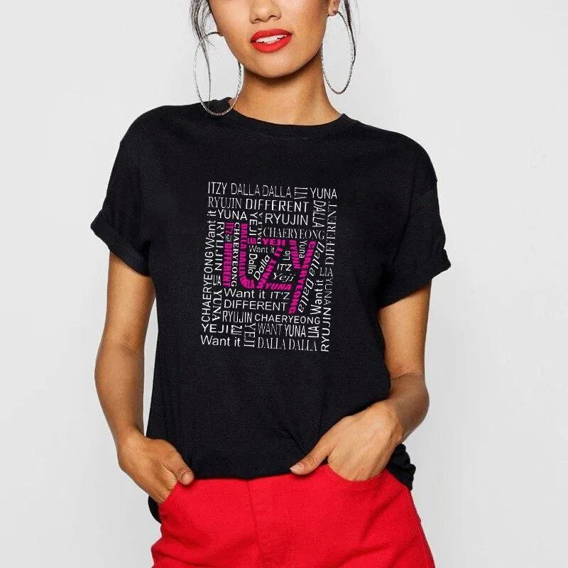 Korean Itzy Round Neck T Shirt