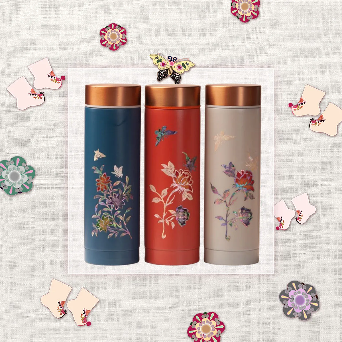 Korean Mother-of-Pearl Traditional Art Tumbler