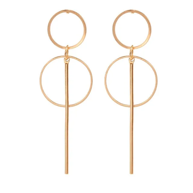 Korean Statement Black Acrylic Drop Earrings for Women