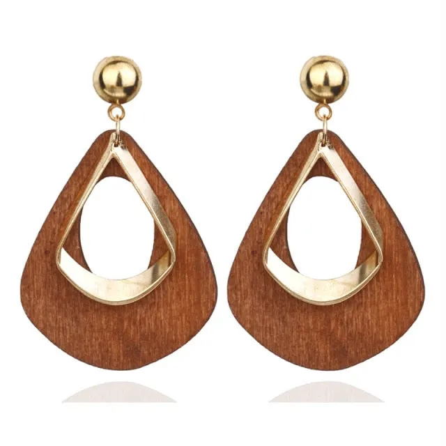 Korean Statement Black Acrylic Drop Earrings for Women