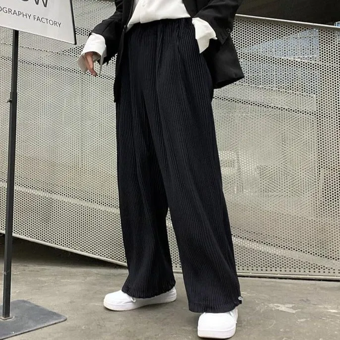 [Korean Style] 2 Colors Chiffon Pleated Wide Pants