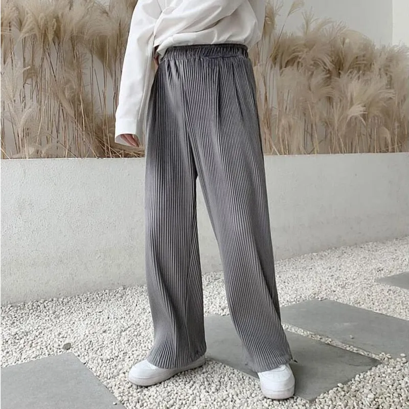 [Korean Style] 2 Colors Chiffon Pleated Wide Pants